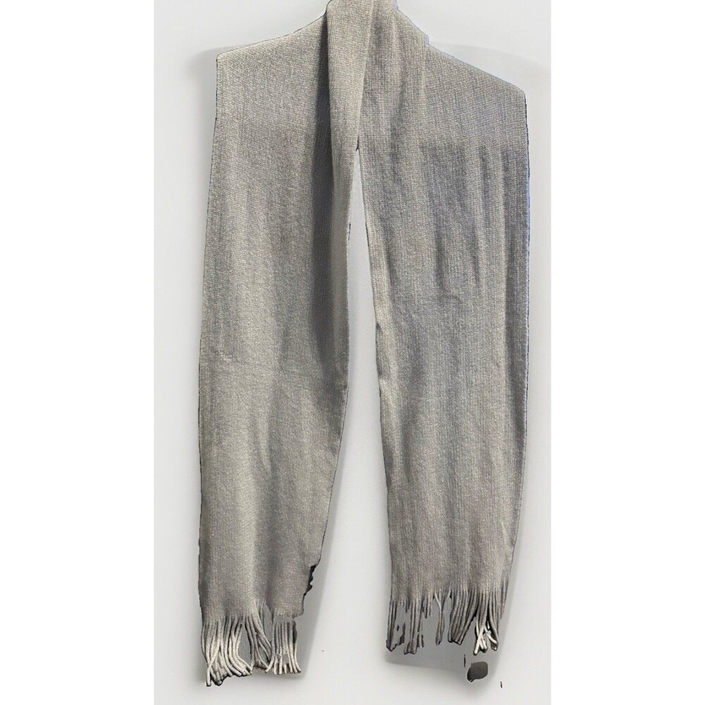 Cejon Soft Acrylic Metallic Scarf Fringe Silver NEW NWT